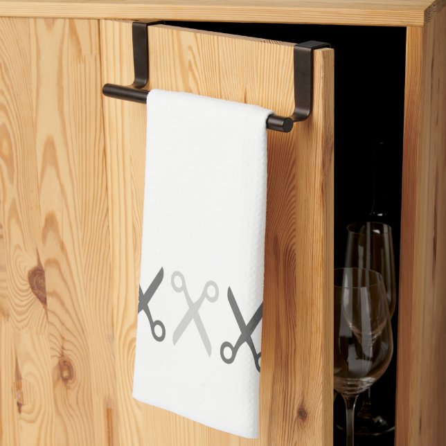 Linge De Cuisine Ciseaux gris élégant Coiffeur Taylor (Pliage en tiers)