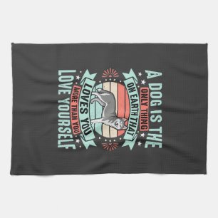 Linge De Cuisine Citation Amoureux de Chien Graphique Husky Vintage