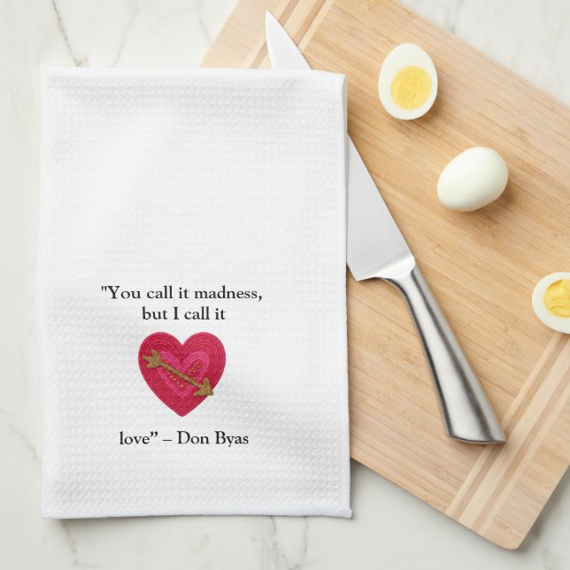 Linge De Cuisine Citation d'amour fantaisiste (Quart Plié)