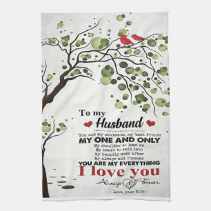 Linge De Cuisine Citation d'amour pour mari Décor mignon