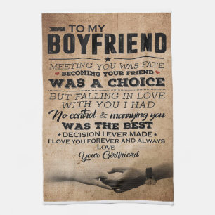 Linge De Cuisine Citation d'amour pour petit ami   Cadeau mignon pe