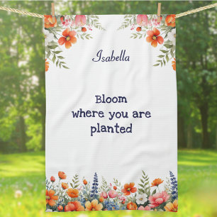 Linge De Cuisine Citation d'amoureux de jardin Fleurissez là où v