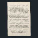 Linge De Cuisine Citation de livre personnalisée Texte Fierté et pr<br><div class="desc">Livre personnalisé Citation Texte Fierté & Préjugés Serviette de cuisine. Un texte simple de l'exemple de design de bloc de texte est une citation du livre de Jane Austen, Pride and Prejudice. Ferait un cadeau sucré pour les fans d'Austen. Cet élément modèle peut être customisé avec votre propre texte si...</div>
