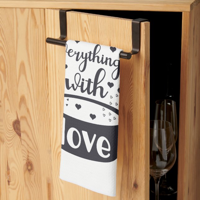 Linge De Cuisine Citation de saison Tout avec amour (Pliage en tiers)