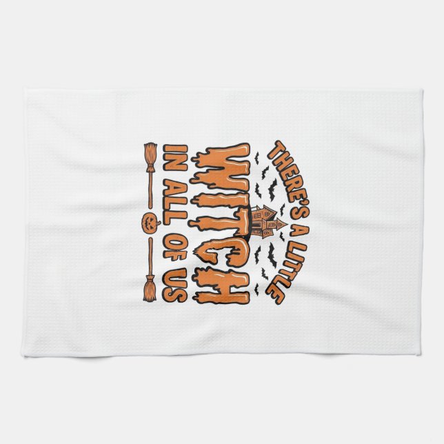 Linge De Cuisine Citation de sorcière d'Halloween Design vectoriel  (Horizontal)