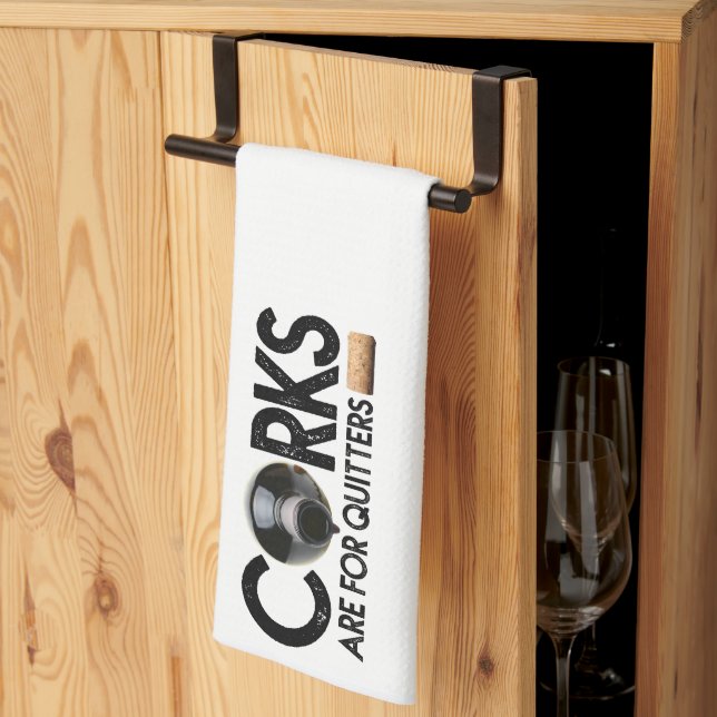 Linge De Cuisine Citation de vin "Les lièges sont pour les quitters (Pliage en tiers)