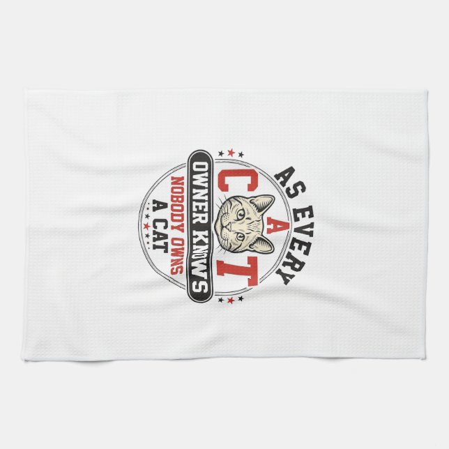 Linge De Cuisine Citation drôle de propriétaire de chat Design de g (Horizontal)
