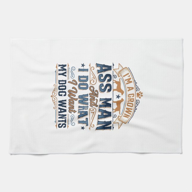 Linge De Cuisine Citation drôle de propriétaire de chien Design vec (Horizontal)