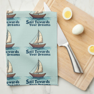 Linge De Cuisine Citation Inspirante de Voilier Vintage