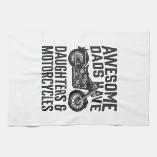 Linge De Cuisine Citation Papa Fille Moto Vintage Vector Desi