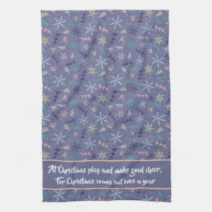 Linge De Cuisine Citation soufflante des flocons de neige tombant d