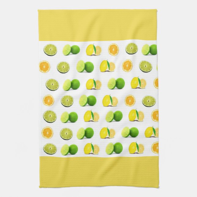 Linge De Cuisine Citron, chaux et cuisine orange Dishtowel (Vertical)