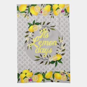 Linge De Cuisine Citron Jours Motif Gris