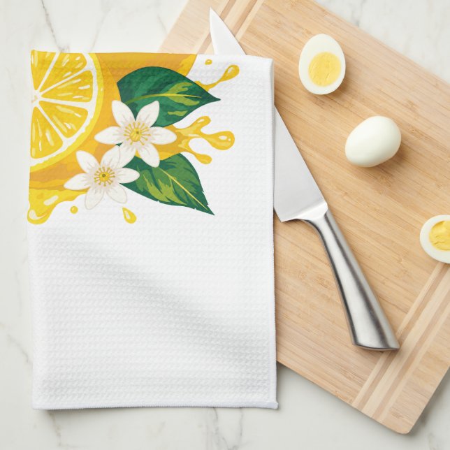 Linge De Cuisine Citron juteux (Quart Plié)