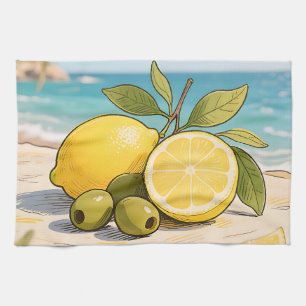 Linge De Cuisine Citron Soleil Olive Fraîcheur Bord de Mer