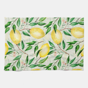 Linge De Cuisine citrons aquarelle, motif de fruits sans soudure.