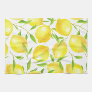 Linge De Cuisine Citrons et motif feuille