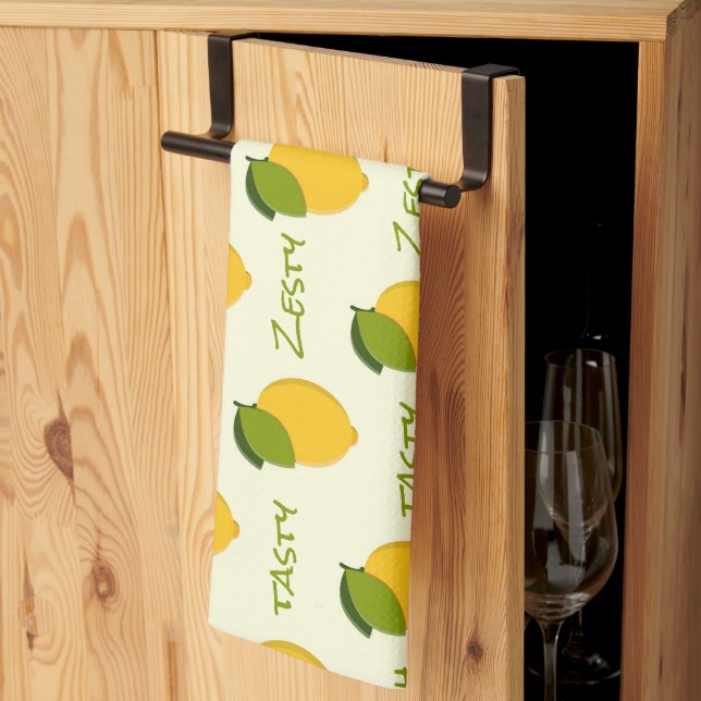 Linge De Cuisine Citrons Jaunes Motif Fraîche Zesty Citrone Savoure (Pliage en tiers)