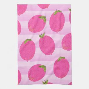 Linge De Cuisine Citrons Roses Eau de Fruits d'Été Aquarelle Amusan
