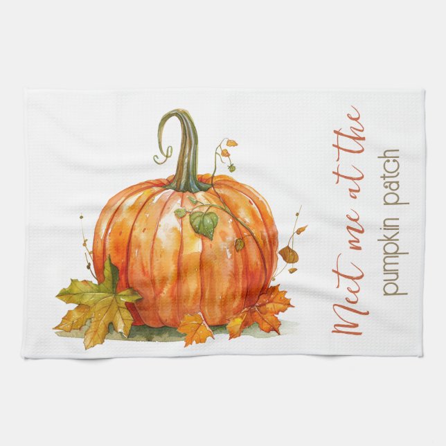 Linge De Cuisine Citrouille automne (Horizontal)