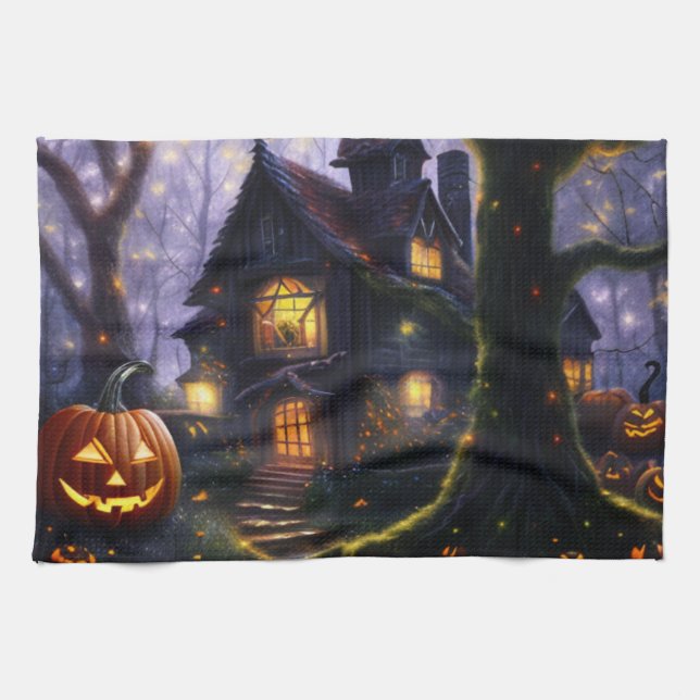 Linge De Cuisine citrouille/automne/automne/Halloween (Horizontal)