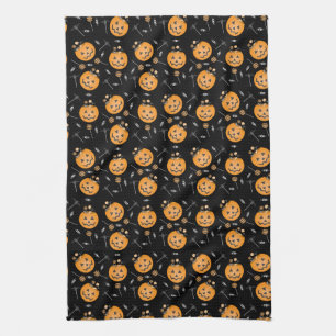 Linge De Cuisine Citrouille Candy Bucket Trick Ou Treat Orange Blac