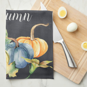Linge De Cuisine Citrouille d'automne aquarelle Russe Chalkboard