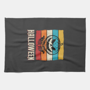 Linge De Cuisine Citrouille d'Halloween Crâne Rétro Vintage