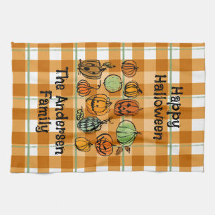Linge De Cuisine Citrouille d'Halloween en vichy mignonne