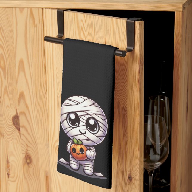 Linge De Cuisine Citrouille d'Halloween mignonne/maman (Pliage en tiers)