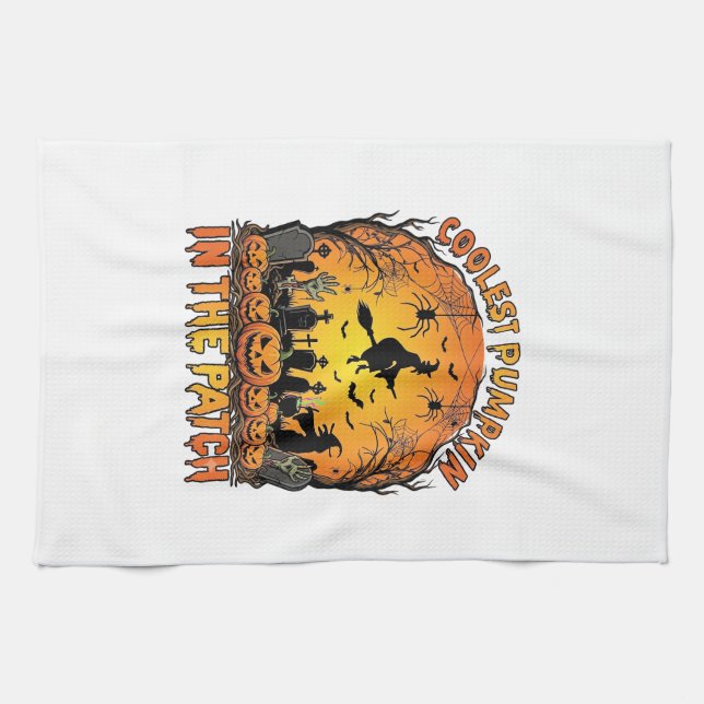 Linge De Cuisine Citrouille la plus cool Patch Halloween Sorcière A (Horizontal)