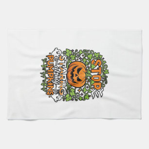Linge De Cuisine Citrouilles Arrêtez de regarder Halloween Fantômes