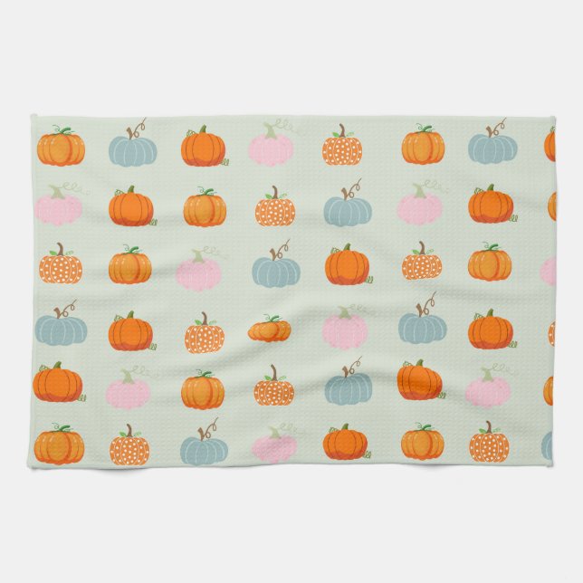 Linge De Cuisine Citrouilles Colorées (Horizontal)
