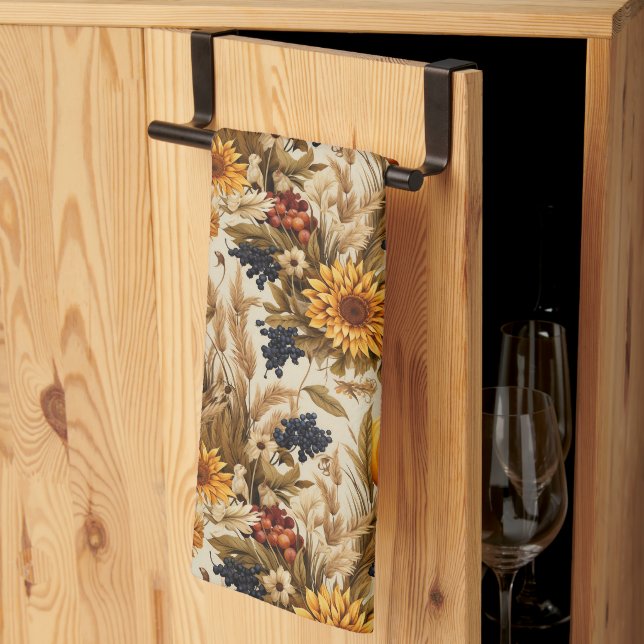 Linge De Cuisine Citrouilles dans le champ  (Pliage en tiers)