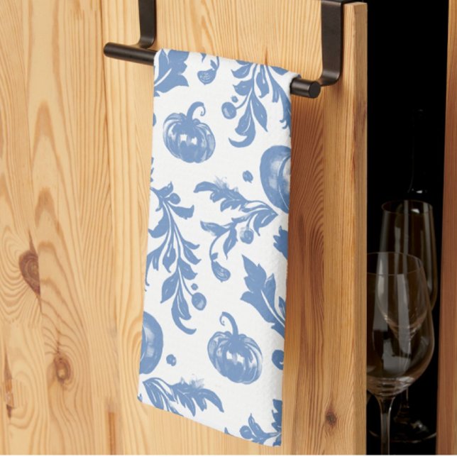 Linge De Cuisine Citrouilles d'automne bleues et blanches de style  (Blue and white chinoiserie pumpkins…perfect for the fall kitchen!)