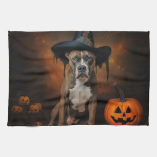 Linge De Cuisine Citrouilles d'Halloween effrayantes American Staff