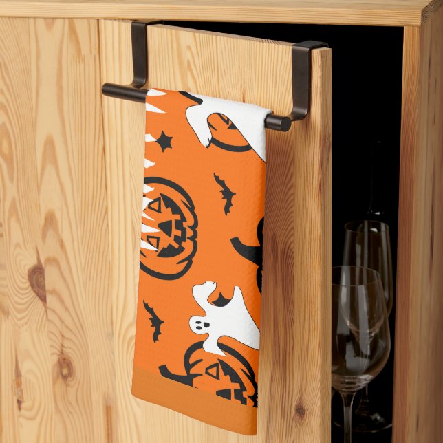 Linge De Cuisine Citrouilles d'Halloween et fantôme (Pliage en tiers)