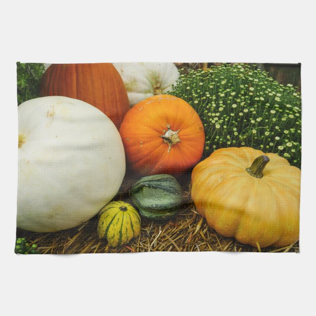 Linge De Cuisine Citrouilles et Gourdes (Horizontal)