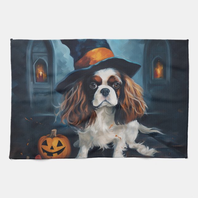 Linge De Cuisine Citrouilles Halloween Épouvantables Cavalier King (Horizontal)