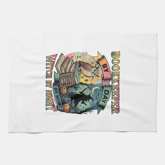 Linge De Cuisine Citrouilles Livres de sorcière de jour de comptabl (Horizontal)
