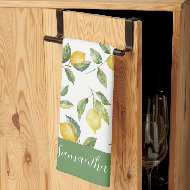 Linge De Cuisine Citrus de citron personnalisé (Pliage en tiers)