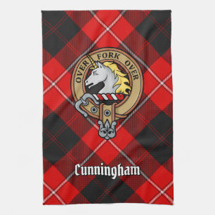 Linge De Cuisine Clan Cunningham Crest sur Tartan