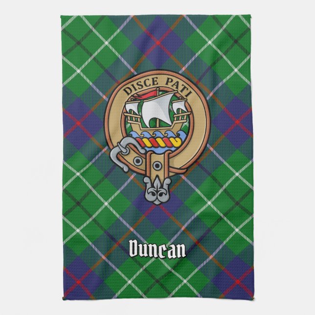 Linge De Cuisine Clan Duncan Crest over Tartan (Vertical)