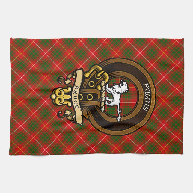 Linge De Cuisine Clan écossais Bruce Badge et Crest | Armoiries (Horizontal)