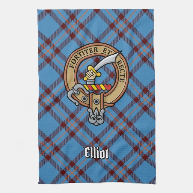 Linge De Cuisine Clan Elliot Crest sur le tarte antique (Vertical)
