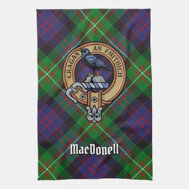 Linge De Cuisine Clan MacDonell of Glengarry Crest over Tartan (Vertical)