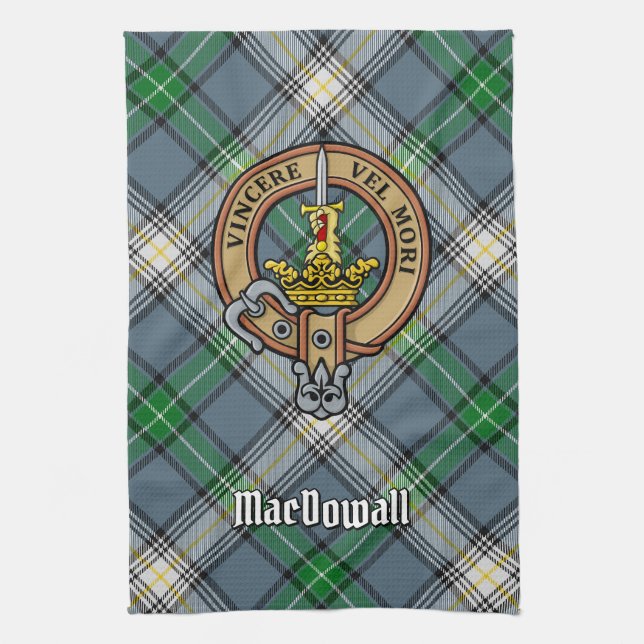 Linge De Cuisine Clan MacDowall Crest sur Tartan (Vertical)