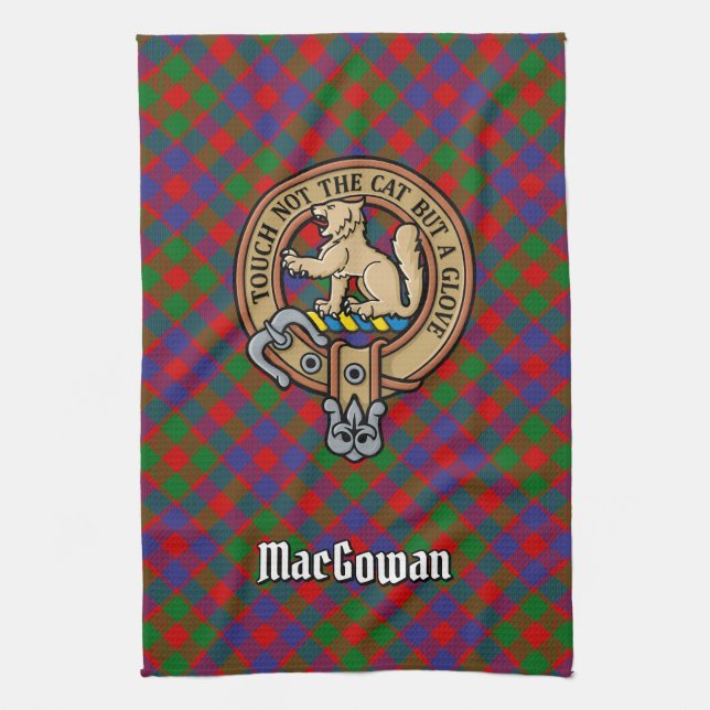 Linge De Cuisine Clan MacGowan Crest sur Tartan (Vertical)