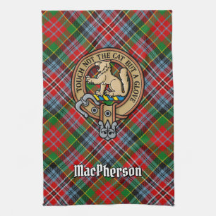 Linge De Cuisine Clan MacPherson Crest sur Tartan Kitchen Towel