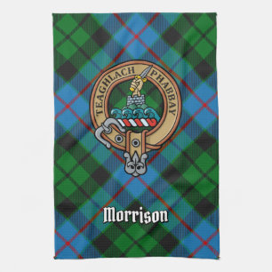 Linge De Cuisine Clan Morrison Crest sur la chasse Tartan